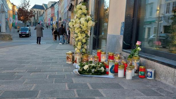 Kerzen am Tatort in Villach