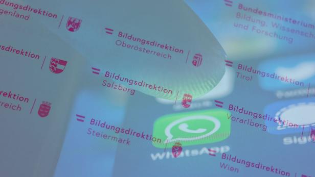 WhatsApp-Symbol und Logo der Bildungsdirektionen