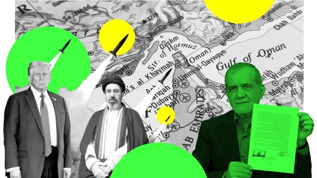 US-Präsident Trump, Irans Oberster Führer Mojtaba Khamenei, Irans Präsident Massud Peseschkian 