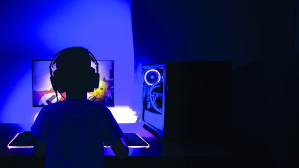 Kind sitzt vor dem Computer
