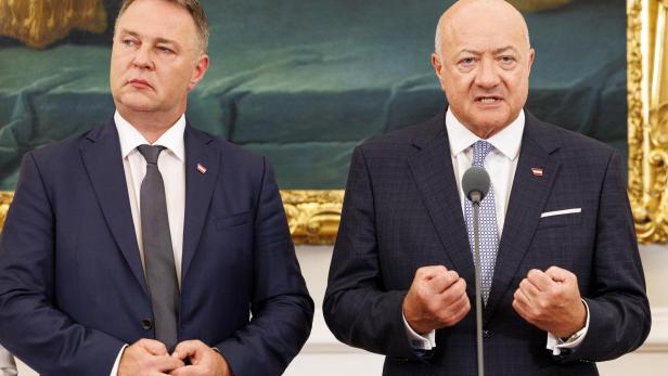 Vizekanzler Andreas Babler (SPÖ) und Bundeskanzler Christian Stocker (ÖVP) am Mittwoch, 01. Juli 2026 anl. einer PK zur Reformpartnerschaft im Bundeskanzleramt in Wien