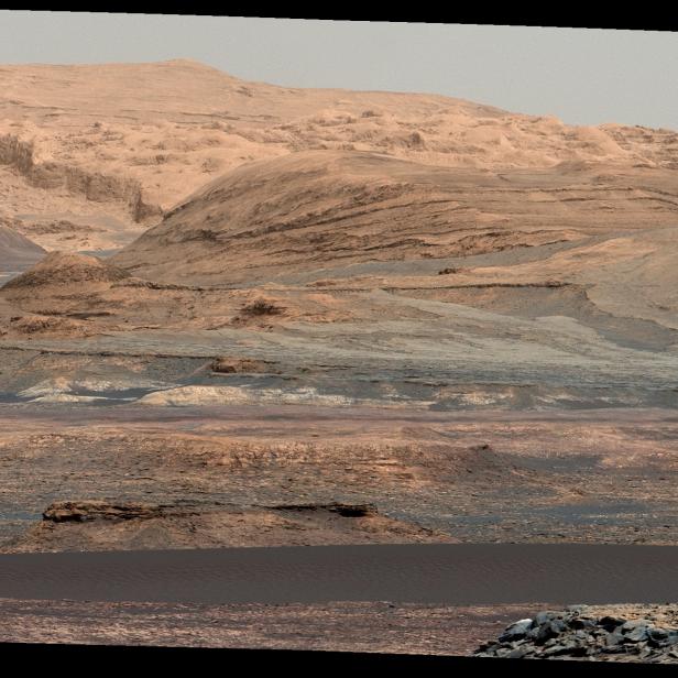 Die Aussicht am Mars, aufgenommen 2015 vom Mars Rover.