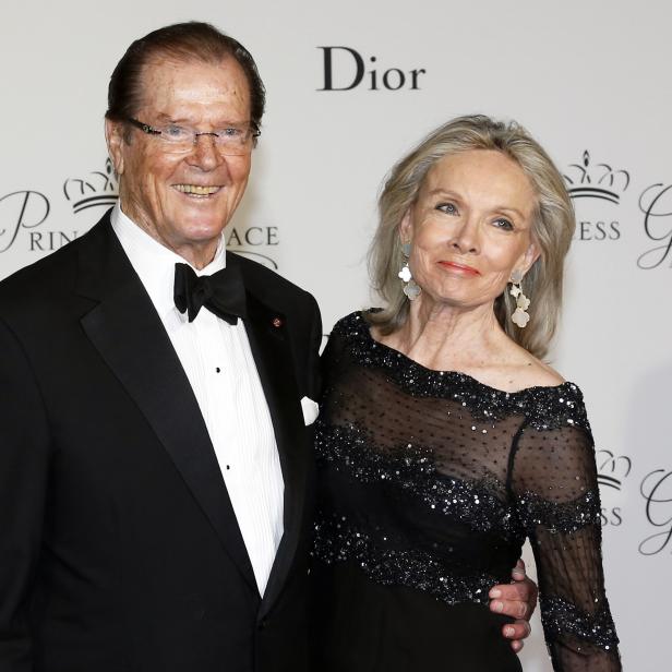 Roger Moore und seine Frau 2015 in Monaco.