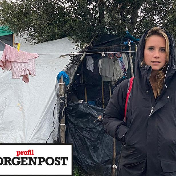 Journalistin Franziska Grillmeier im Flüchlingslager Moria auf Lesbos