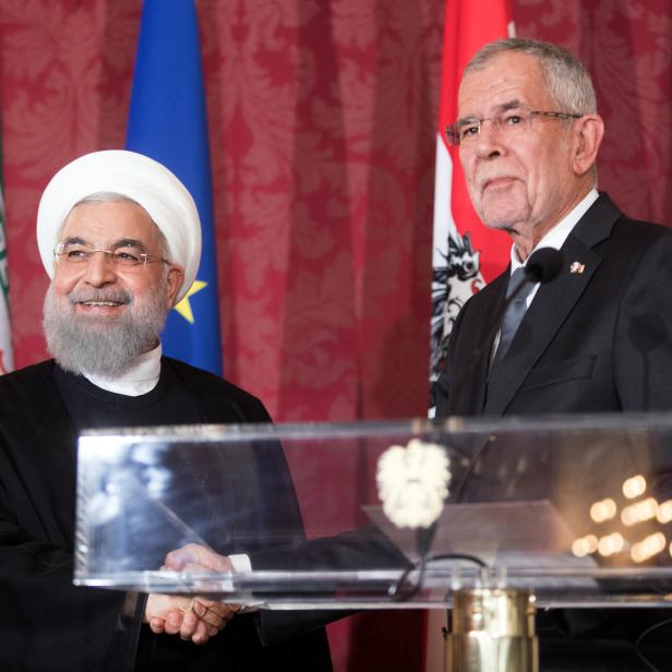 Bundespräsident Alexander Van der Bellen und der iranische Präsident Hassan Rouhani