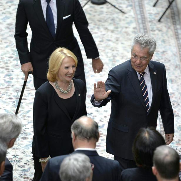 Norbert Hofer, Doris Bures und ehemaliger Bundespräsident Heinz Fischer im Rahmen einer Sitzung der Bundesversammlung zur Verabschiedung Fischers.