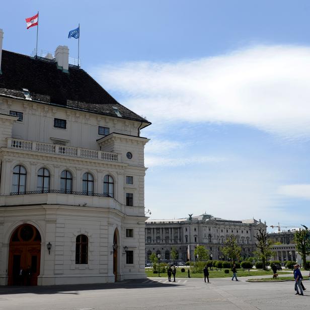 Der Leopoldinische Trakt der Hofburg, in dem sich die Kanzlei des Bundespräsidenten befindet