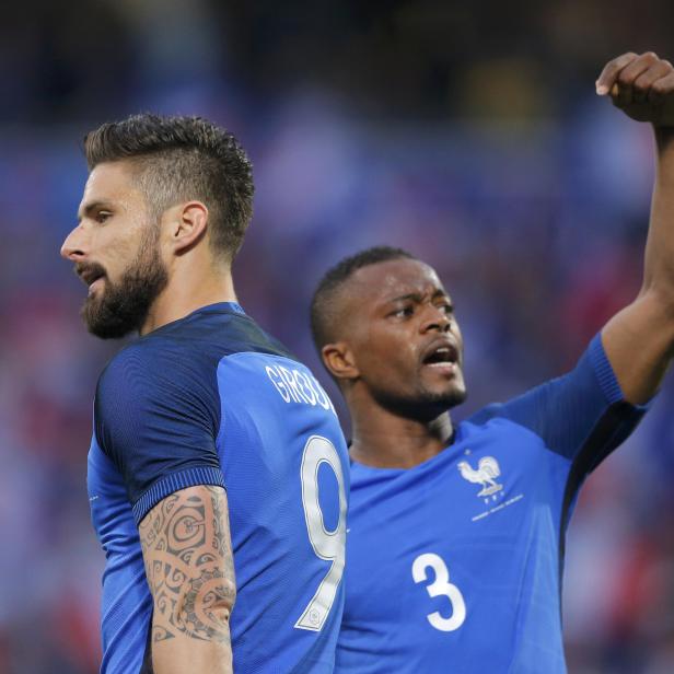 Olivier Giroud und Patrice Evra