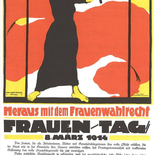 Plakat der Frauenbewegung zum Frauentag am 8. März 1914