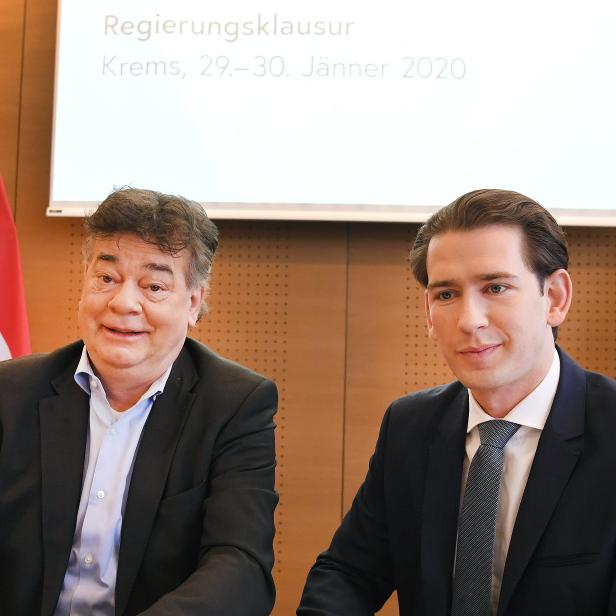 Vizekanzler Kogler und Bundeskanzler Kurz