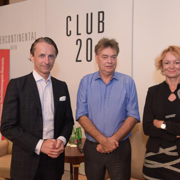 Werner Kogler (Mitte) mit Eva Linsinger und Christian Rainer