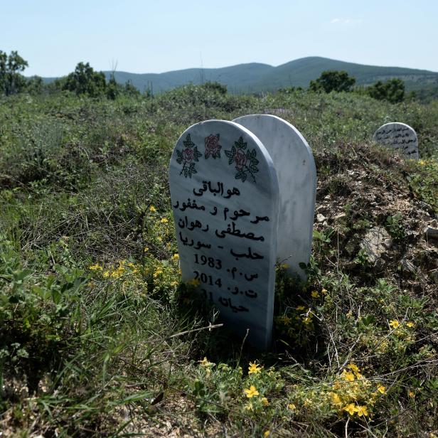 Ein Friedhof für jene, die bei der Überquerung des Evros starben.