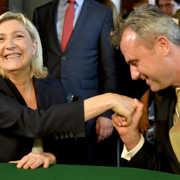 Norbert Hofer und Front National-Präsidentin Marine Le Pen