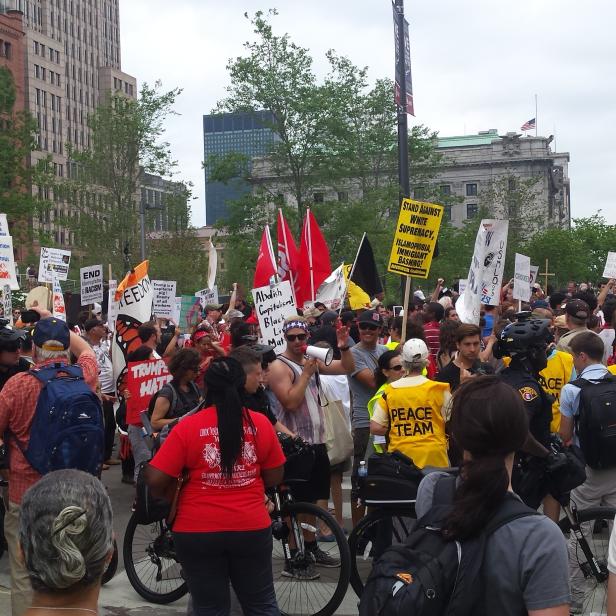 Friedliche Demonstration vor dem Parteitag der Republikaner in Cleveland, Ohio.