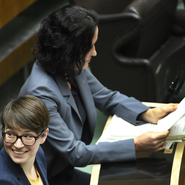 Die Grüne-Abgeordnete Sigrid Maurer (l.)