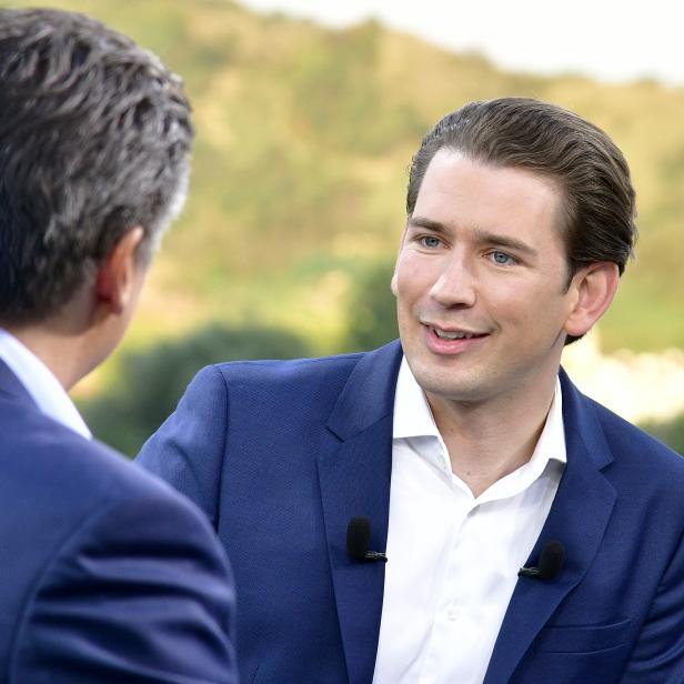 Kanzler Sebastian Kurz beim ORF-Sommergespräch