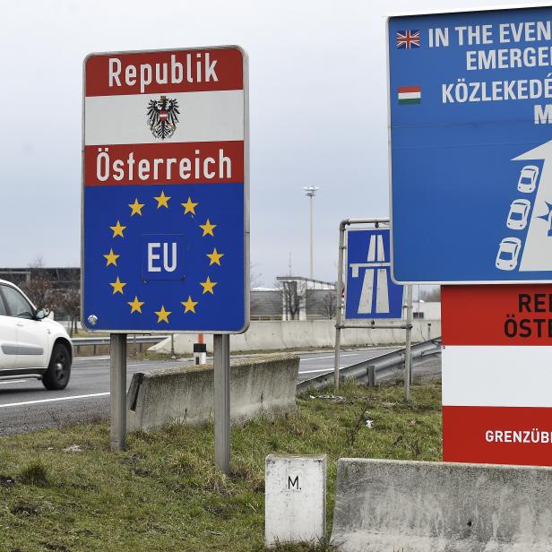 Der Grenzübergang zwischen Österreich und Ungarn bei Nickelsdorf.