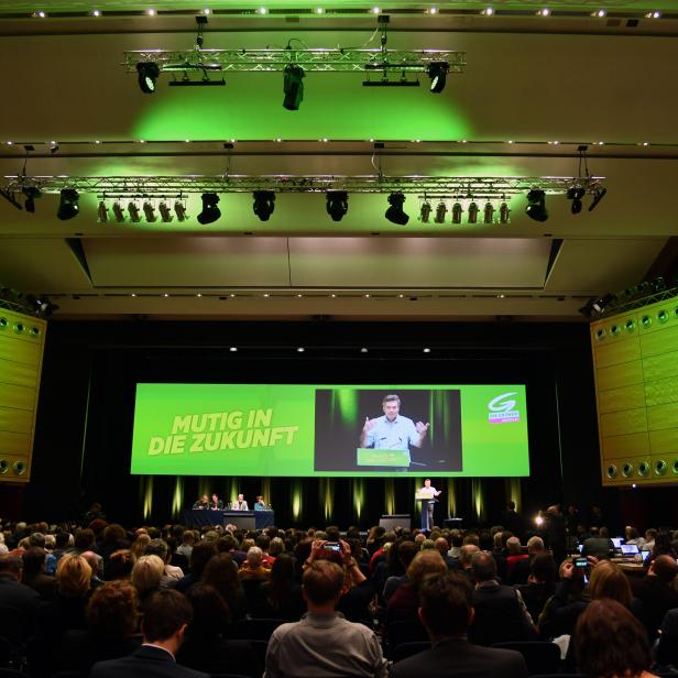 Werner Kogler beim Bundeskongress der Grünen in Salzburg