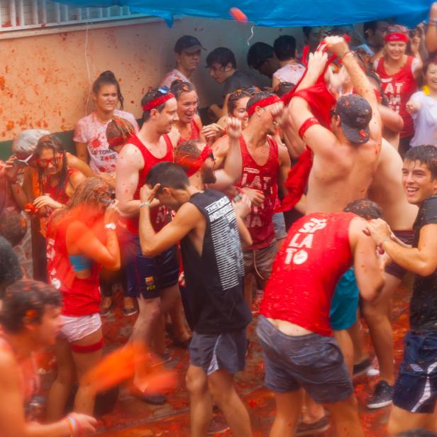 Das alljährliche "La Tomatina"-Fest in spanischen Buñol.