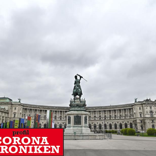 Ein leerer Wiener Heldenplatz am ersten Wochenende der Corona-Ära.