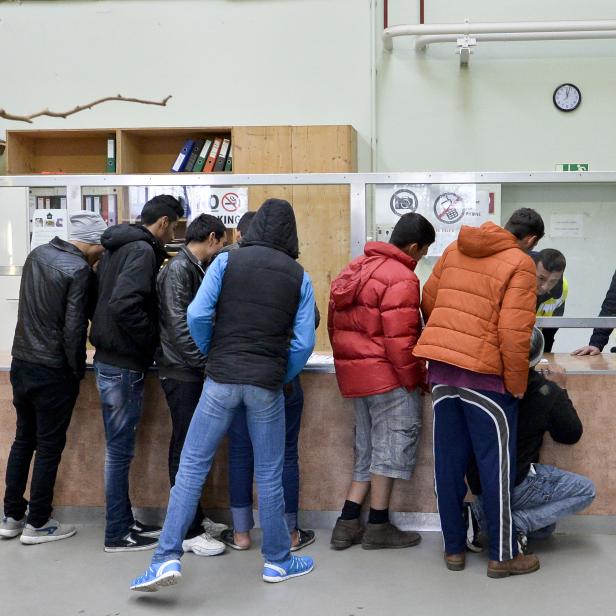 Flüchtlinge in Traiskirchen.