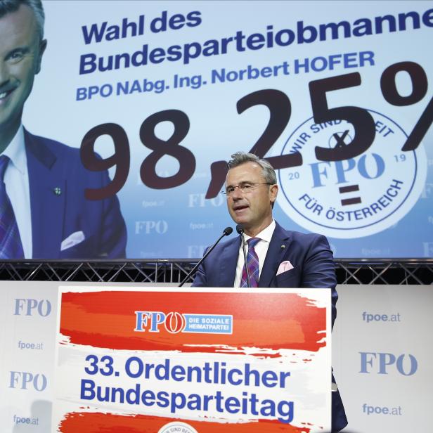 Der frisch gewählte FPÖ-Parteiobmann Norbert Hofer anlässlich des 33. ordentlichen Bundesparteitags der FPÖ