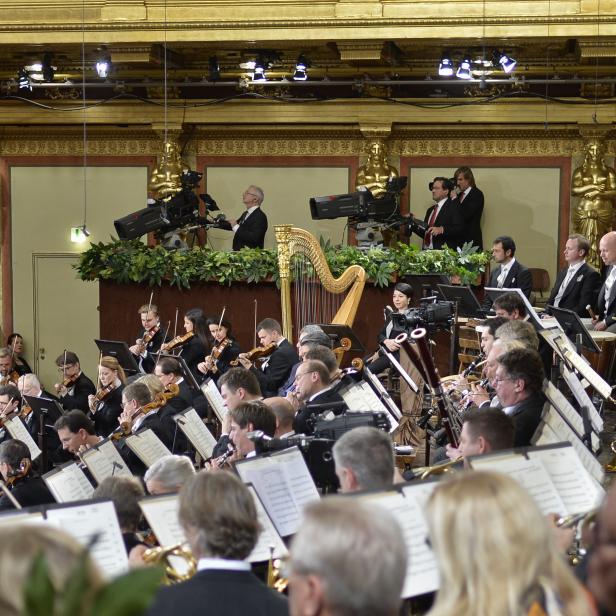 Wiener Philharmoniker im Rahmen der Voraufführung des "Neujahrskonzerts 2017" im Wiener Musikverein.