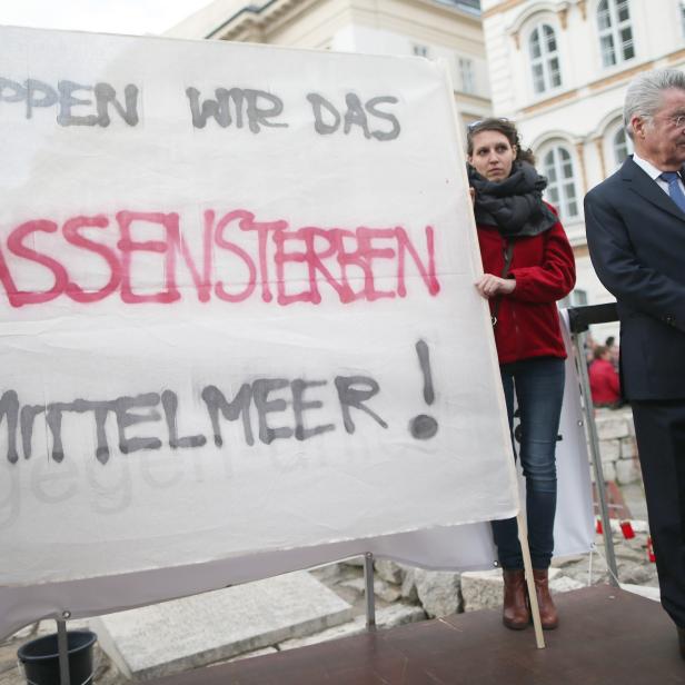 Der damalige Bundespräsident Heinz Fischer bei einer stillen Kundgebung 2015.