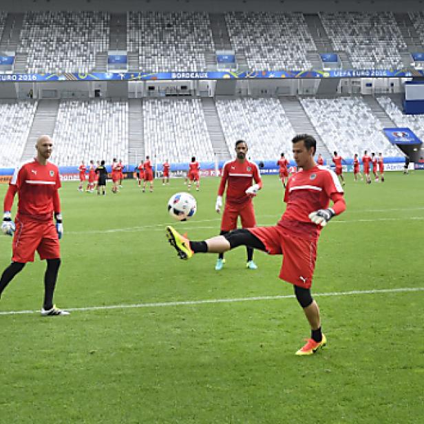 Beim Abschlusstraining war das Stadion von Bordeaux noch leer