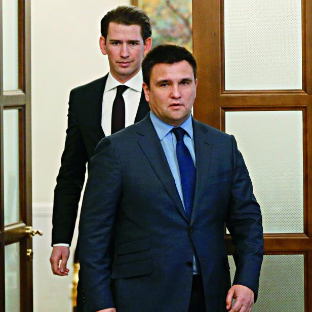 Sebastian Kurz und Pawlo Klimkin in Kiew am 17. Jänner 2017