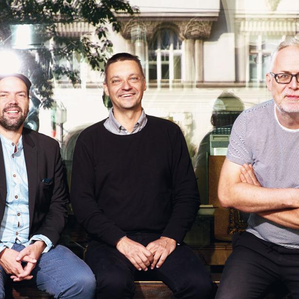 Die Jubilare Robert Stachel, Ulrich Salamun und Peter Hörmanseder (v.li.)