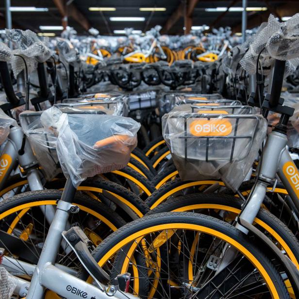 Hunderte oBikes werden seit heute in Wien eingesammelt