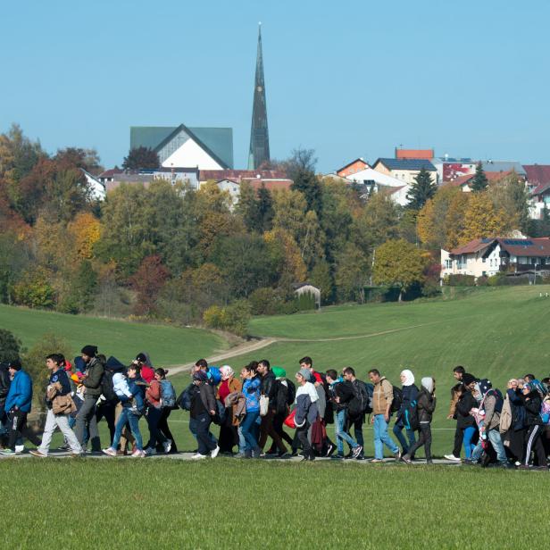 Asylsuchende an der deutsch-österreichischen Grenze