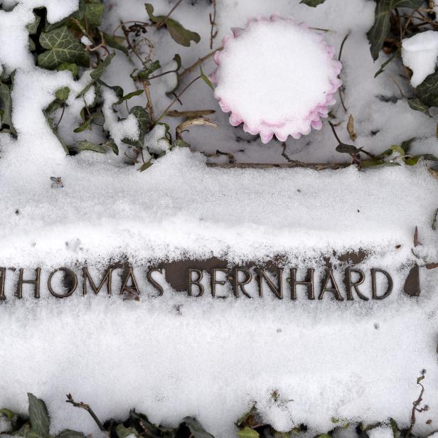 Das Grab des Schriftstellers Thomas Bernhard am Grinzinger Friedhof in Wien.