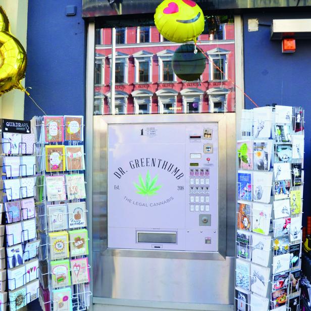 Cannabis-Automat Dr. Greenthumb in der Mariahilfer Straße in Wien