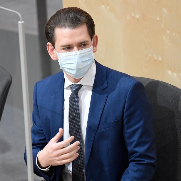 Sebastian Kurz mit Geschichtsmaske