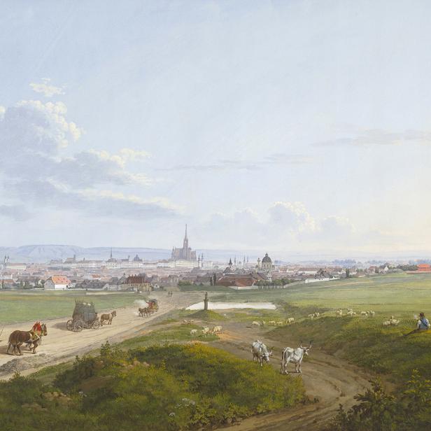 Jakob Alts „Blick auf Wien" fällt auf die Triester Straße. Wie sehen wir Stadt und Landschaft heute?