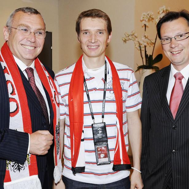 Alfred Gusenbauer, Werner Schlager und Norbert Darabos im Jahr 2008