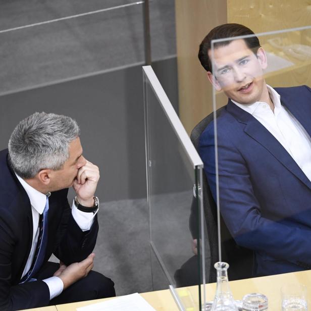 Karl Nehammer und Sebastian Kurz im September 2020