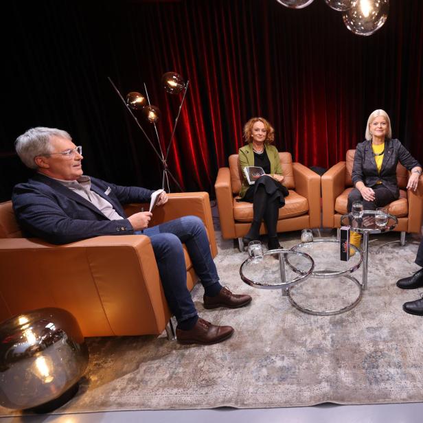 Mit Martin Gebhart (Kurier), Eva Linsinger (profil) und Paul Tikal (Kronen Zeitung)