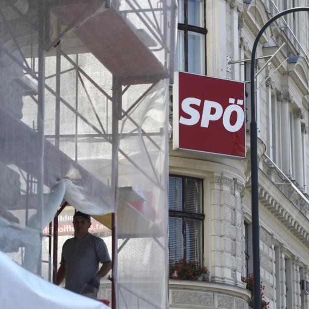 Eine Baustelle vor der SPÖ-Zentrale in der Wiener Löwelstraße 