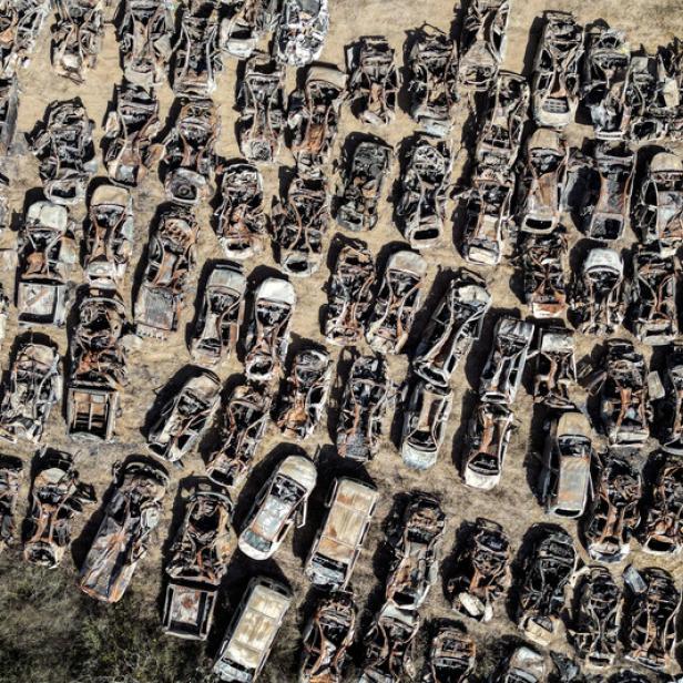 A view of vehicles destroyed by Hamas during the October 7th attack on Israel, collected in a field near the Israel-Gaza border, Israel October 30, 2023. REUTERS/Ilan Rosenberg TPX IMAGES OF THE DAY