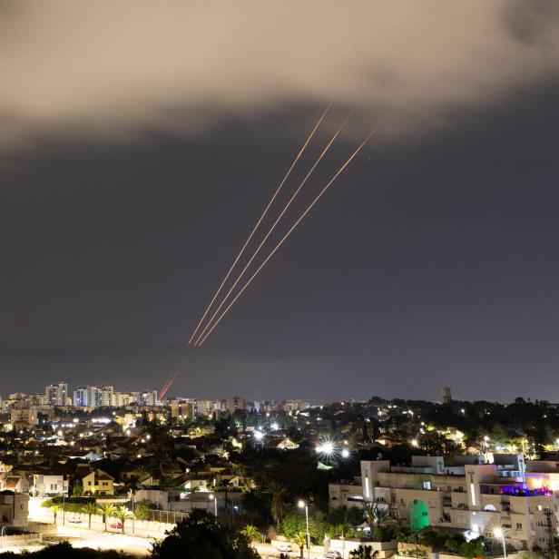 Luftabwehr im israelischen Aschkelon in Einsatz gegen iranischen Angriff am 14. April