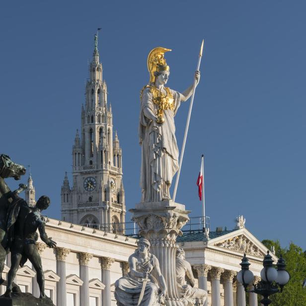  Parlament, Pallas Athene Statue, 1. Bezirk Innere Stadt, Wien, Österreich