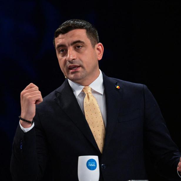 George Simion am 8. Mai in Bukarest 
