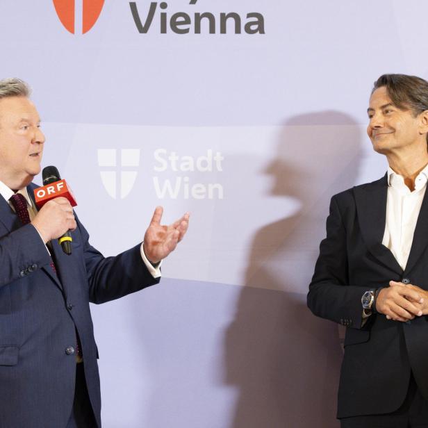 Zwei Männer, es handelt sich um Wiens Bürgermeister Michael Ludwig und ORF-Generaldirektor Roland Weißmann