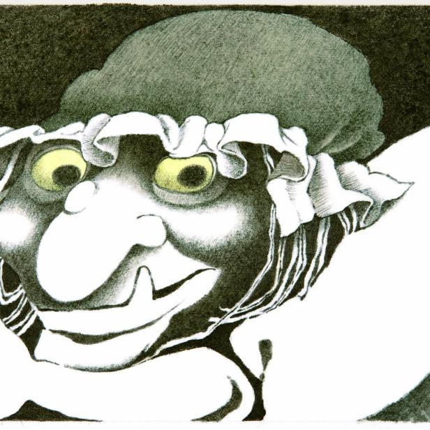 Die "Hexe" aus "Hänsel und Gretel", Zeichnung von Illustrator und Kinderbuchautor Maurice Sendak