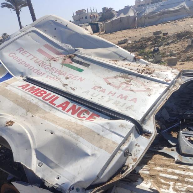 Rahma Austria- Rettungswagen in Gaza bombardiert