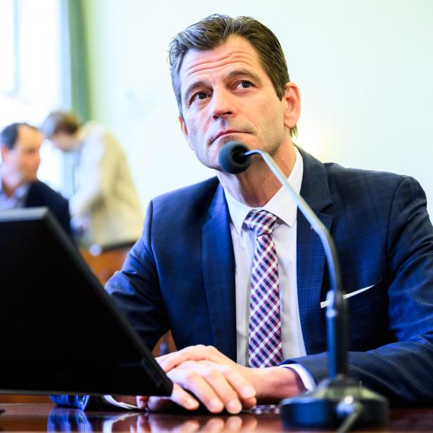Hannes Koza beim Prozess wegen wegen falscher Beweisaussage und Vortäuschung einer mit Strafe bedrohten Handlung .