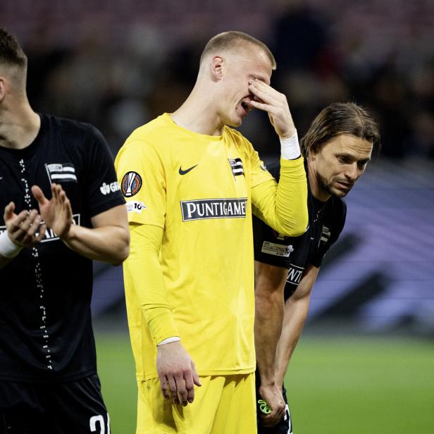 Sturm-Graz-Spieler genervt nach einer Niederlage im Europacup